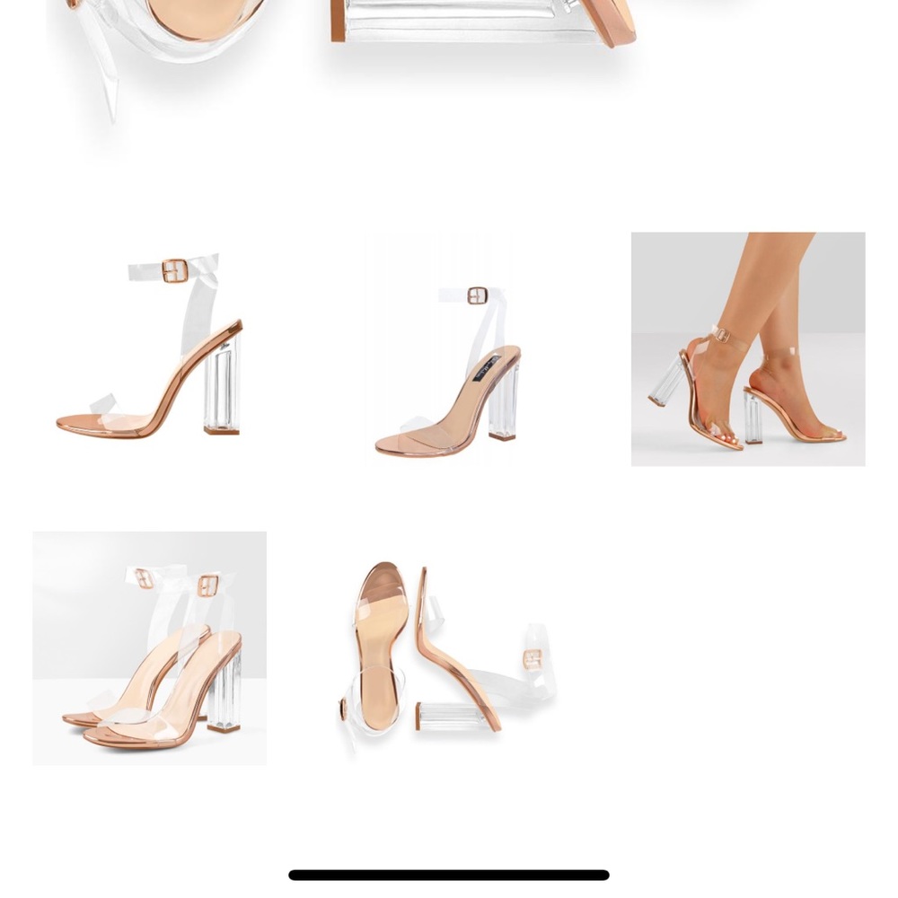 Rose gold transparent heels